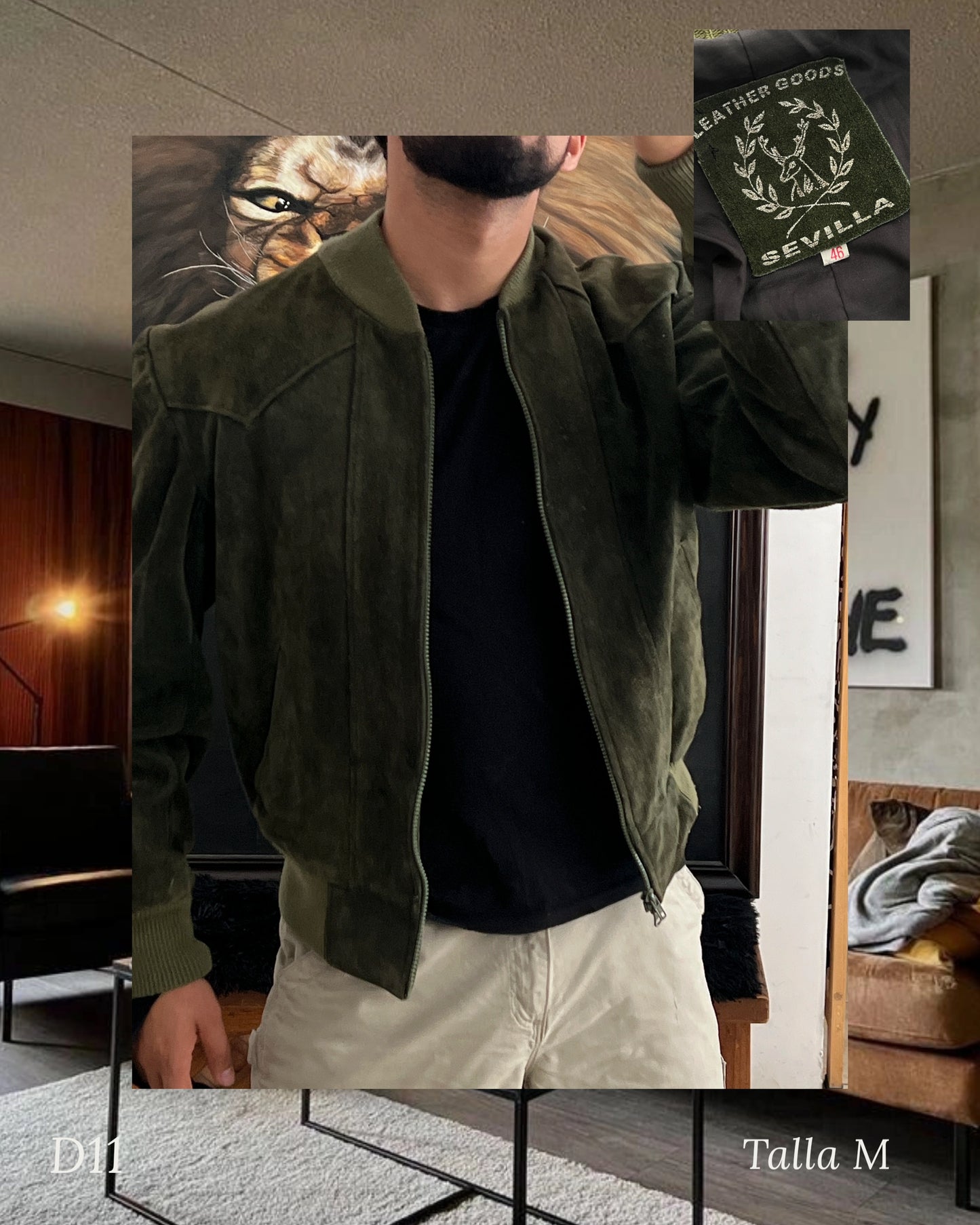 Green Leather jacket (M)