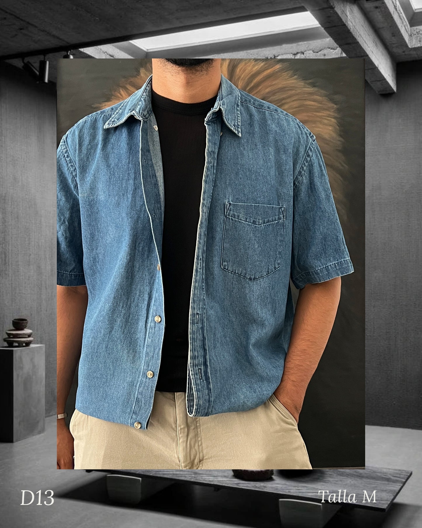 Denim Shirt / cropped fit (M)