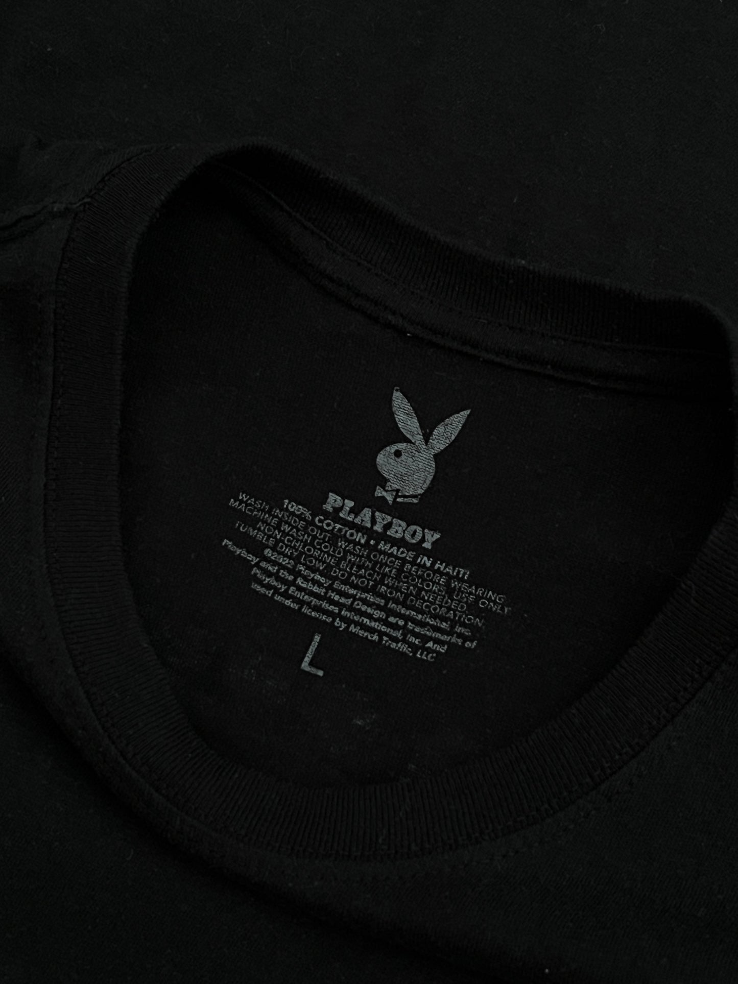 PLAYERA PLAYBOY BLACK SLIM FIT (L)
