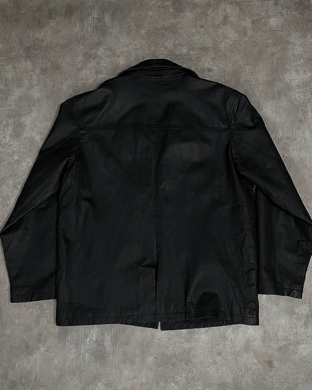 BLACK LEATHER GABARDINE (M/L)