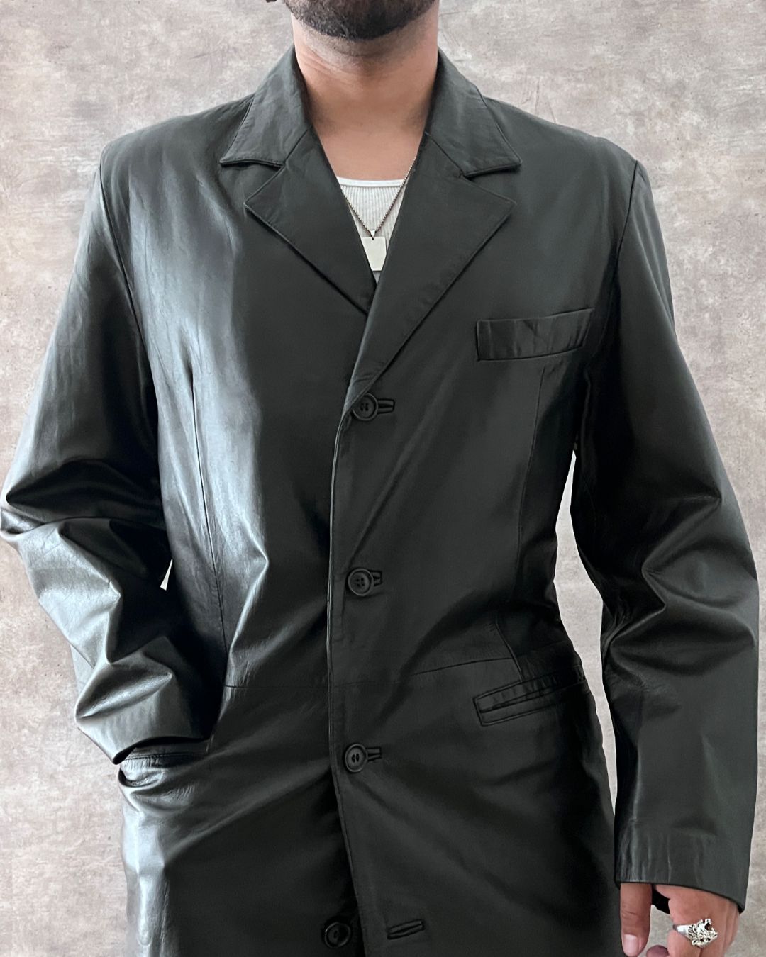 GABARDINA DE PIEL ITALIANA (L)