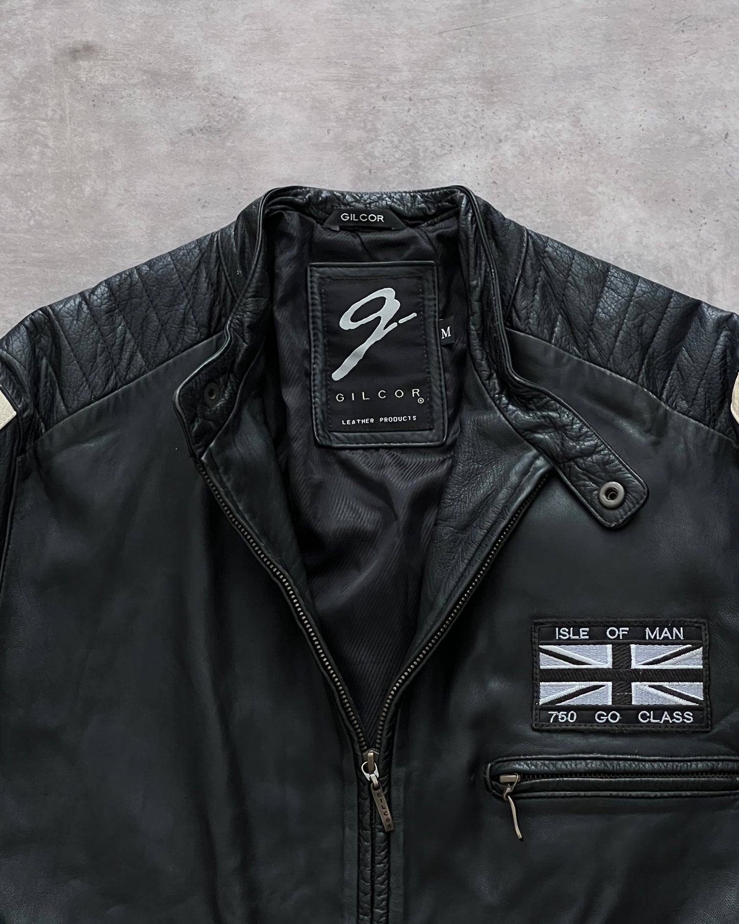 Retro Leather Jacket ISLE OF MAN (M)