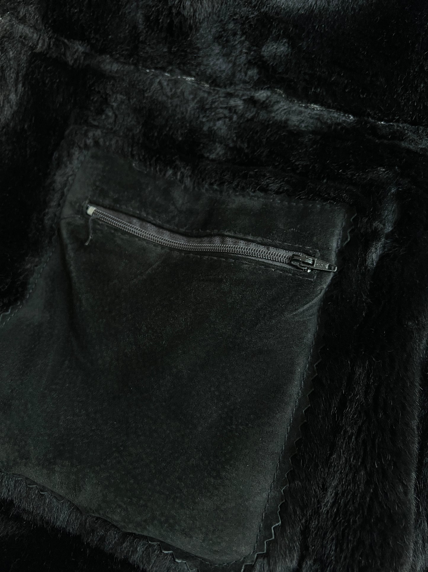 Leather Faux Fur Jacket (L)