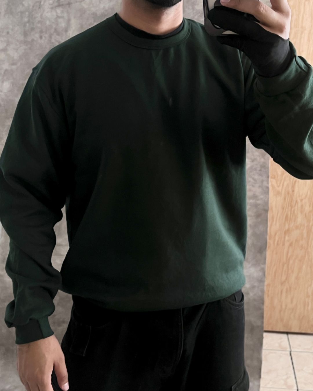 SWEATER GREEN BLCK