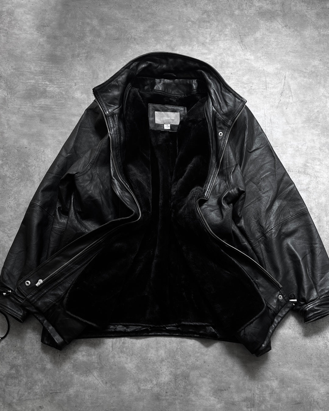 Black Leather Gabardine (M)