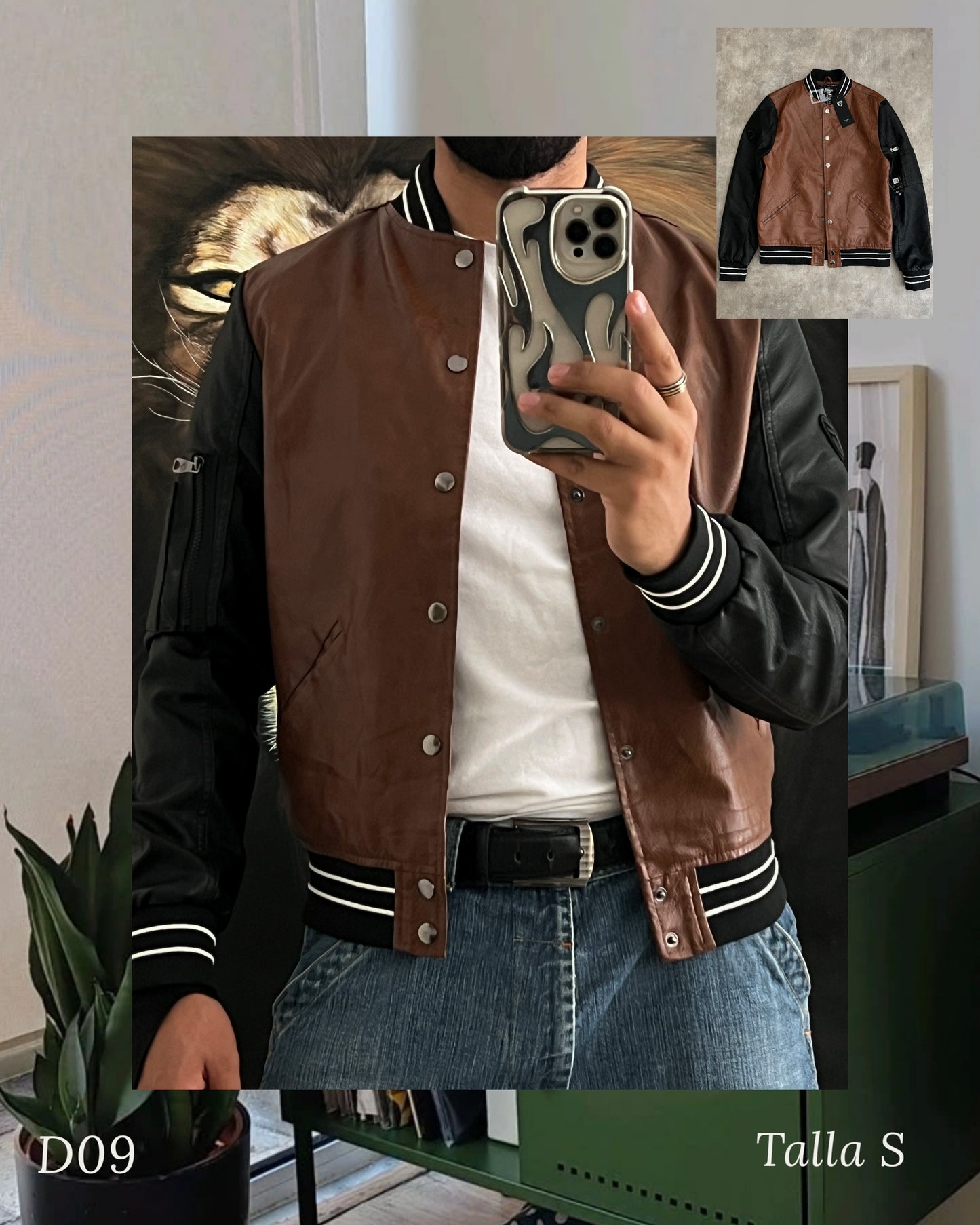 College Leather jacket (S)