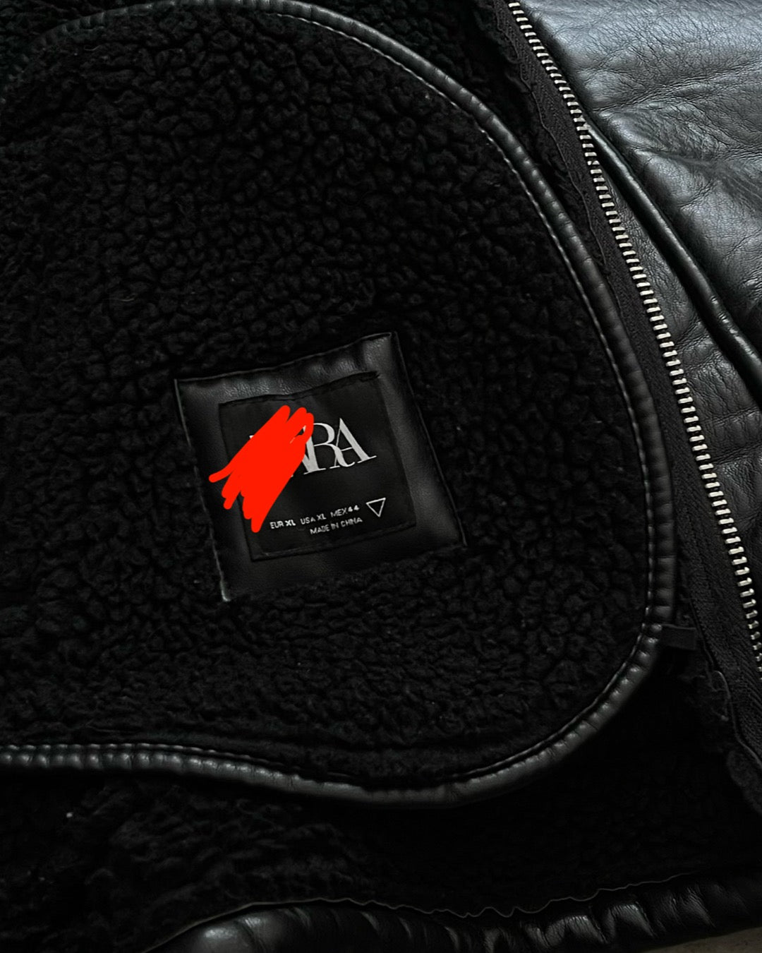 ZARA FAUX LEATHER JACKET (XL)