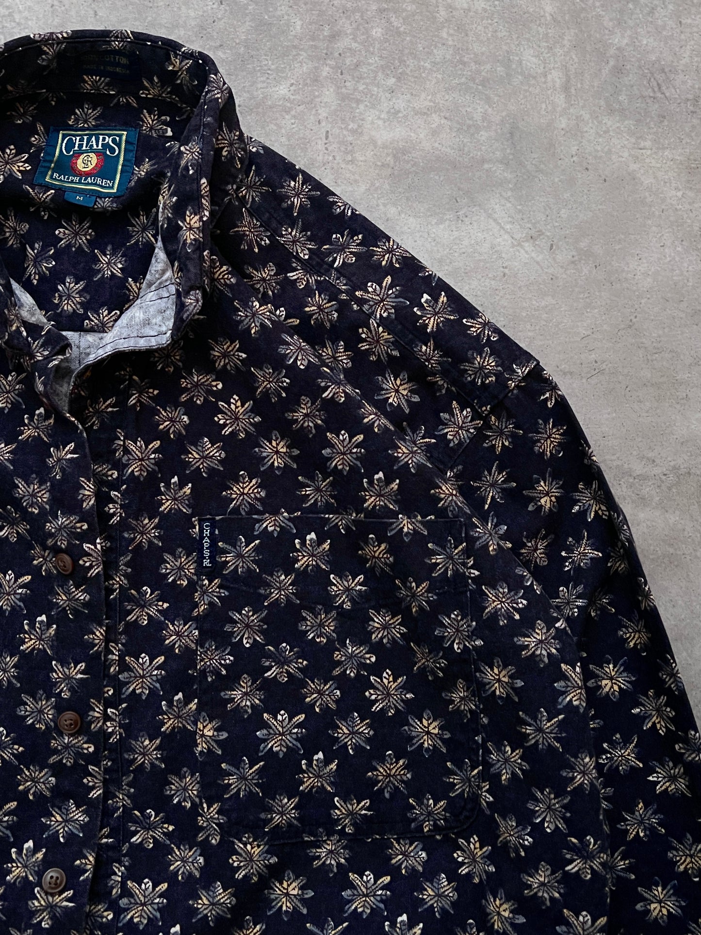 CHAPS RALPH LAUREN PATTERN SHIRT CROPPED (M)
