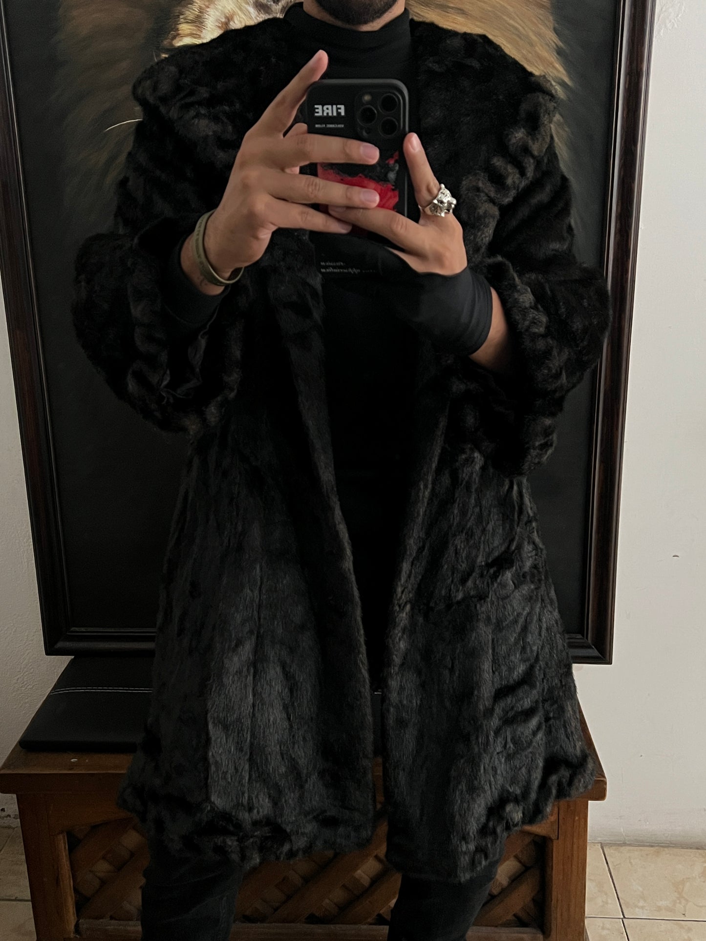 Abrigo de faux Fur talla S