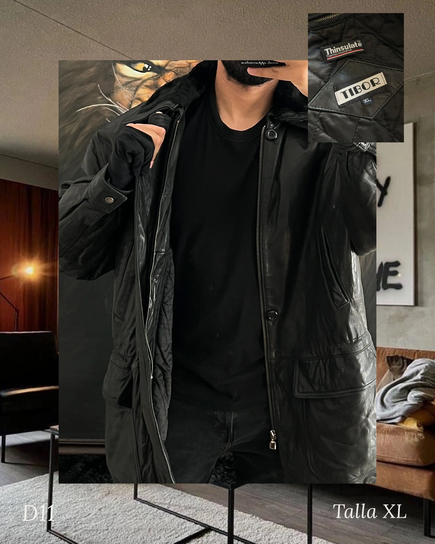 Cazadora de 100% Piel Genuina (XL)