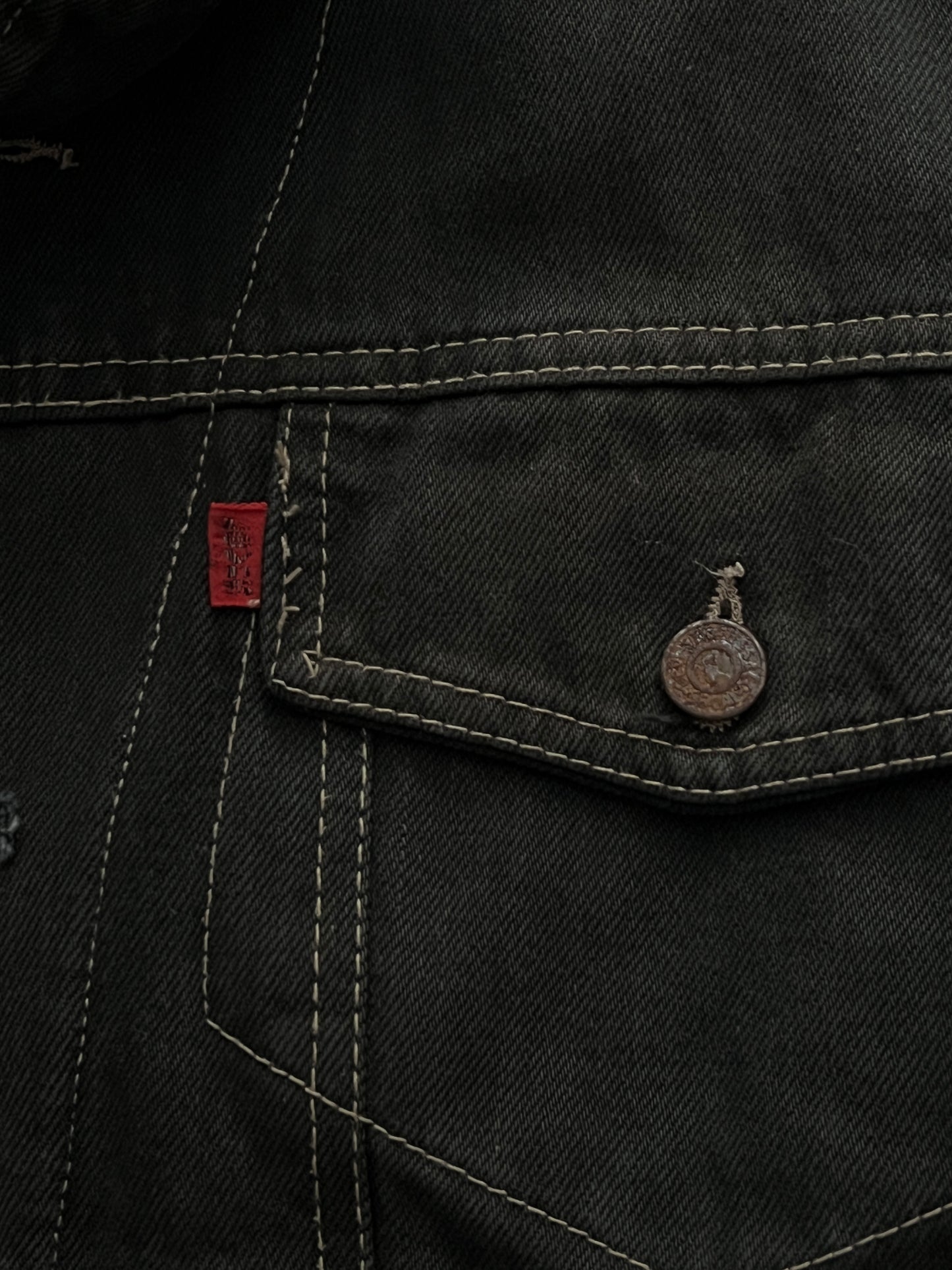 VINTAGE BLACK DENIM JACKET LEVI'S (L)