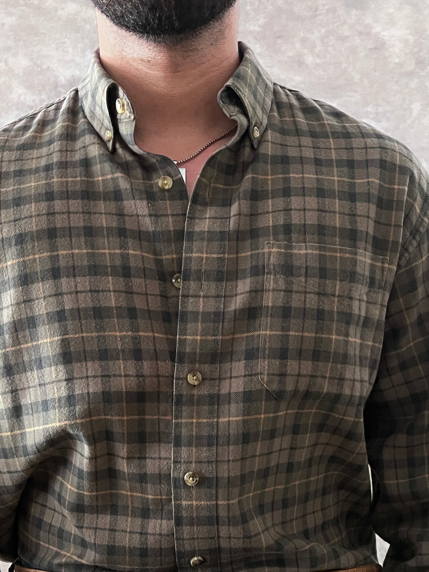 L.L. BEAN WESTERN PLAID SHIRT (L)