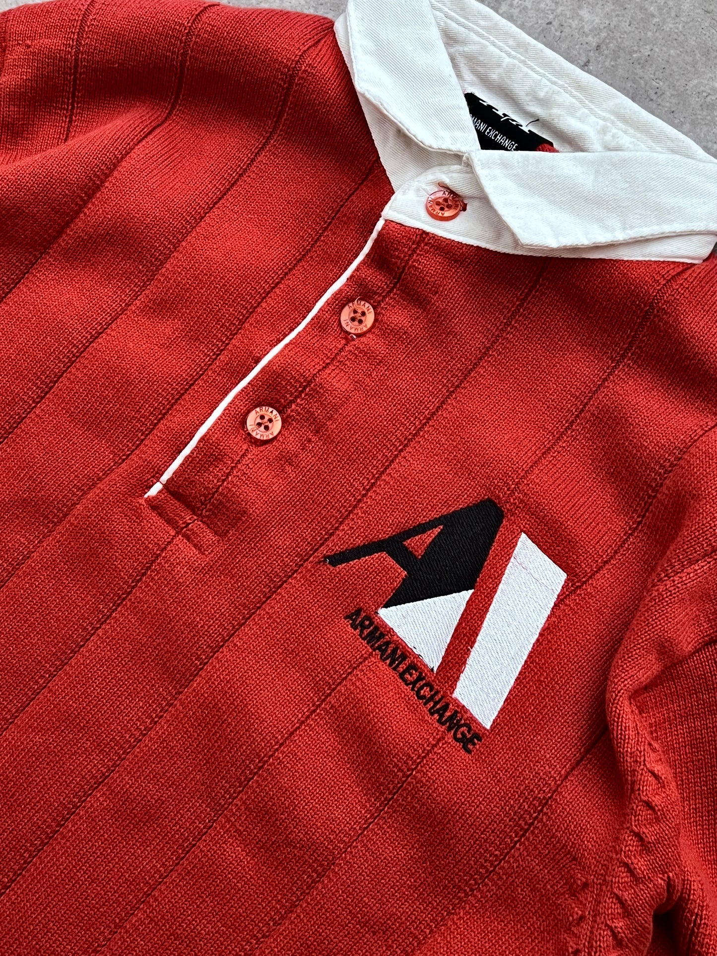ARMANI EXCHANGE KNIT POLO SWEATER (M)