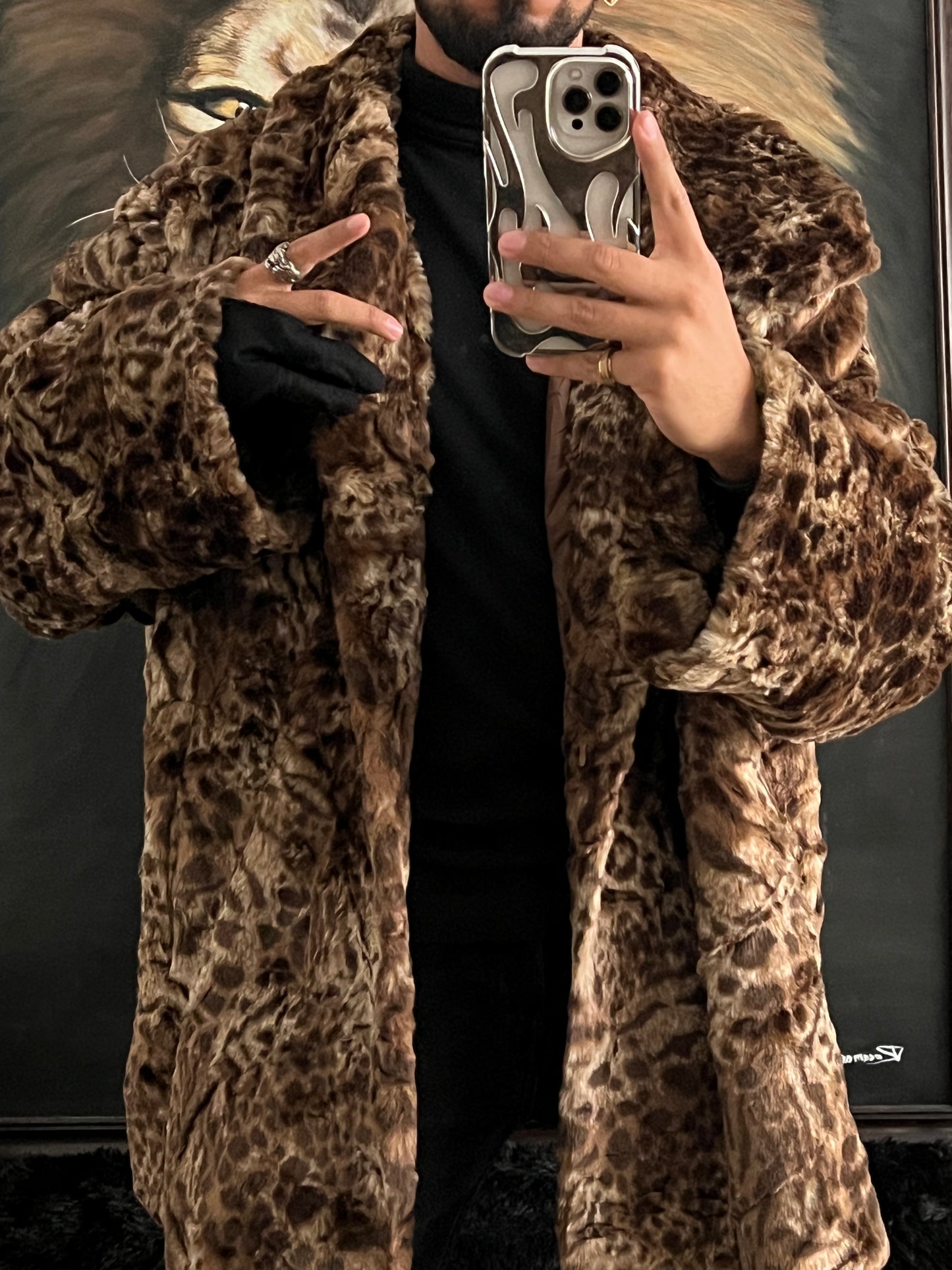 Faux fur de leopardo / lujoso (3XL)