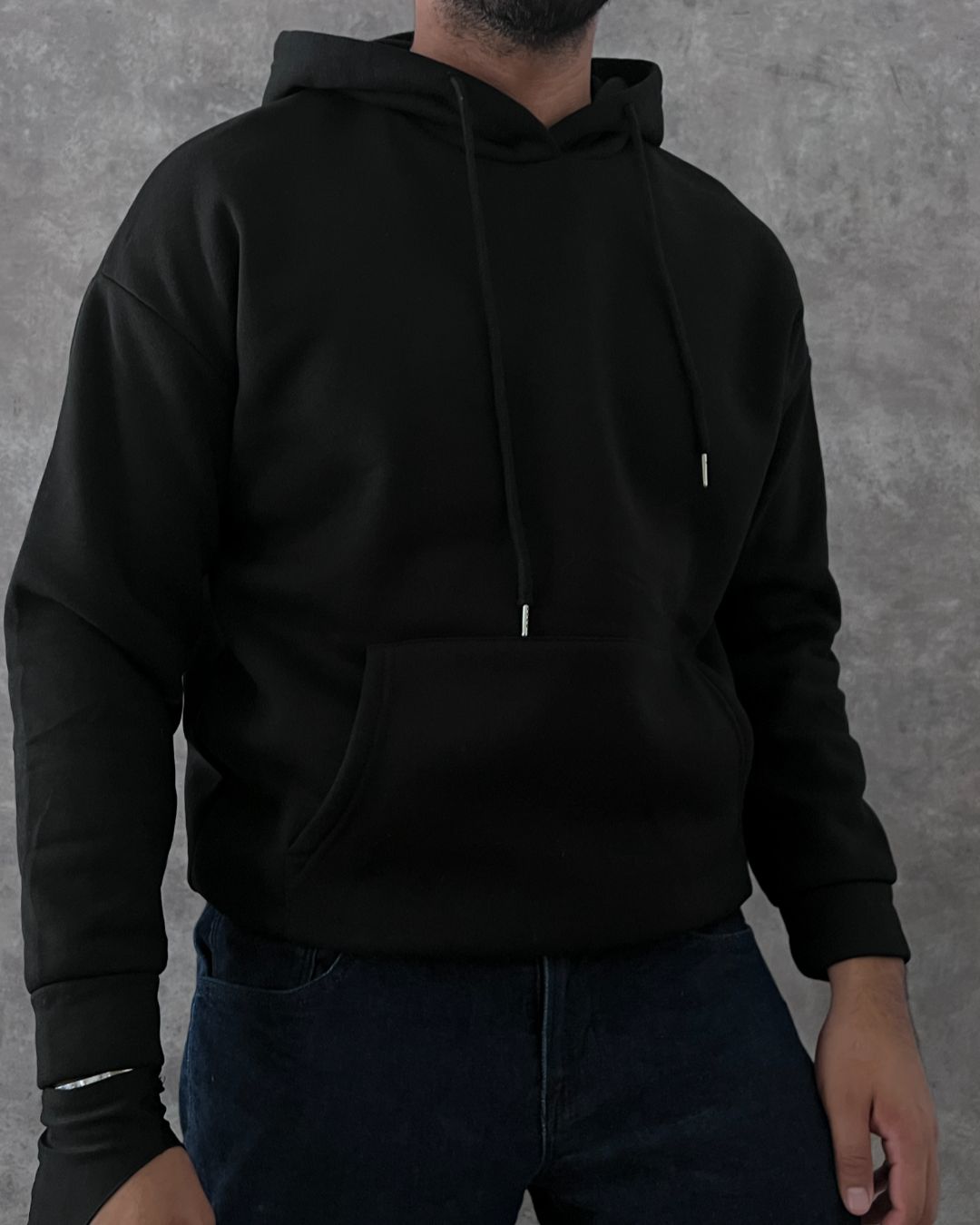 HOODIE SHEIN ESSENTIAL BLACK (S)