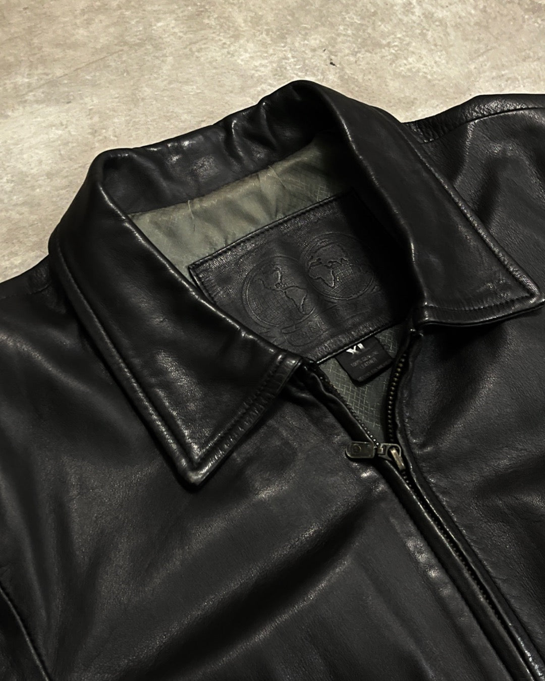 BLACK LEATHER GABARDINE (S)