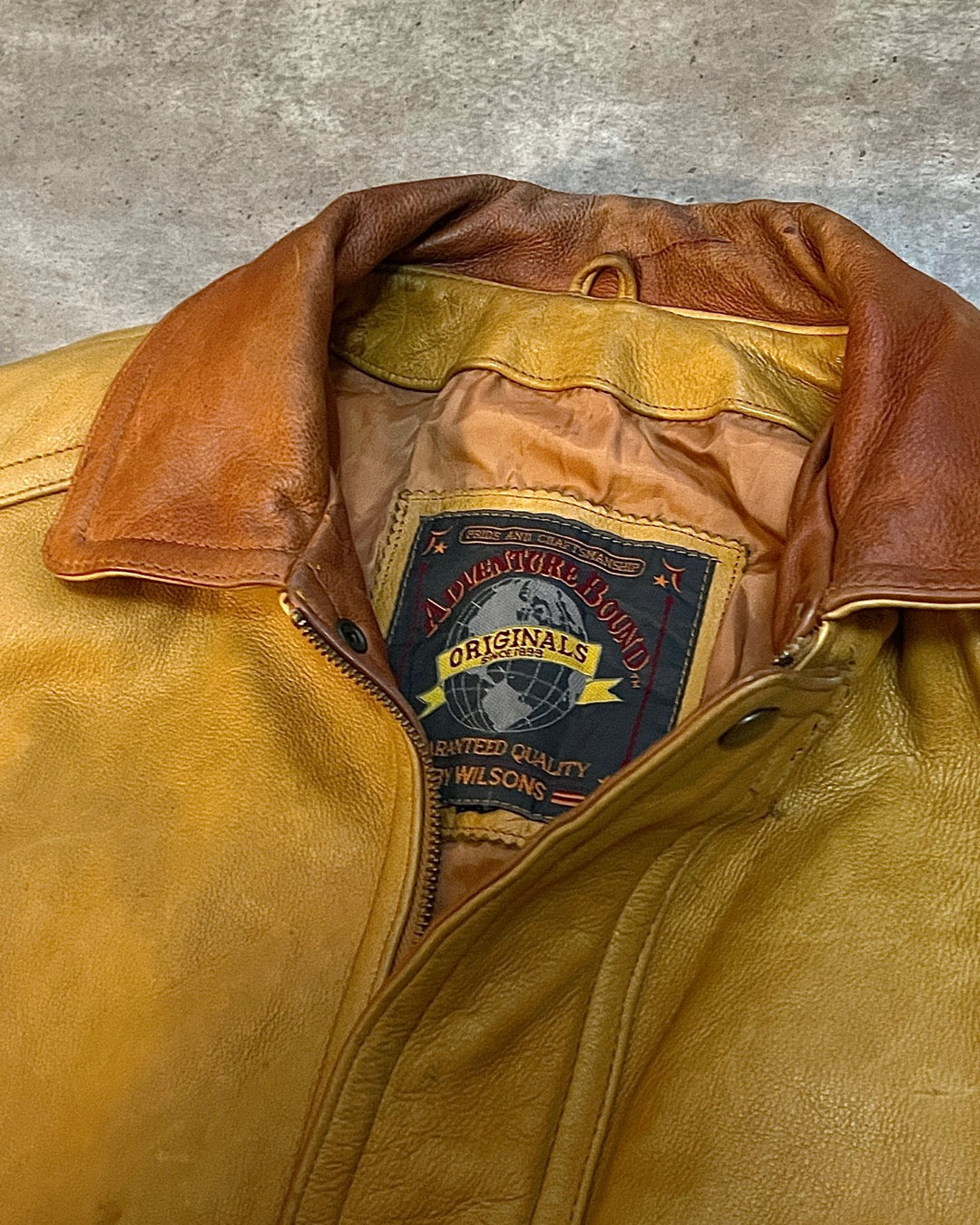 CAMEL LEATHER JACKET (XL)