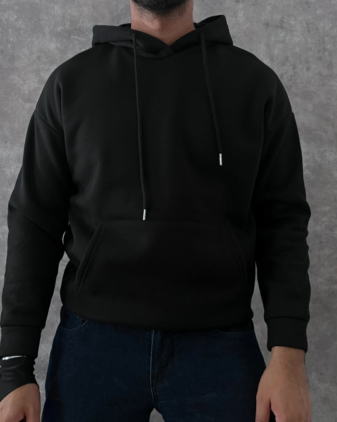 HOODIE SHEIN ESSENTIAL BLACK (S)