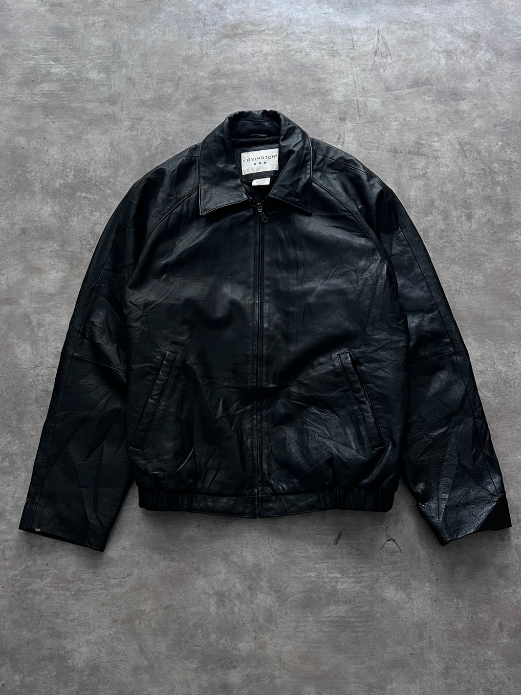 BOMBER LEATHER JACKET (L)