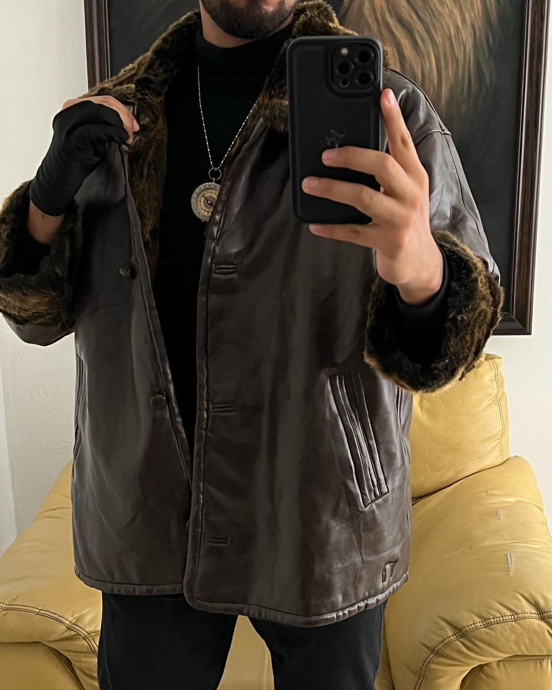 Great Synthetic Leather Jacket
