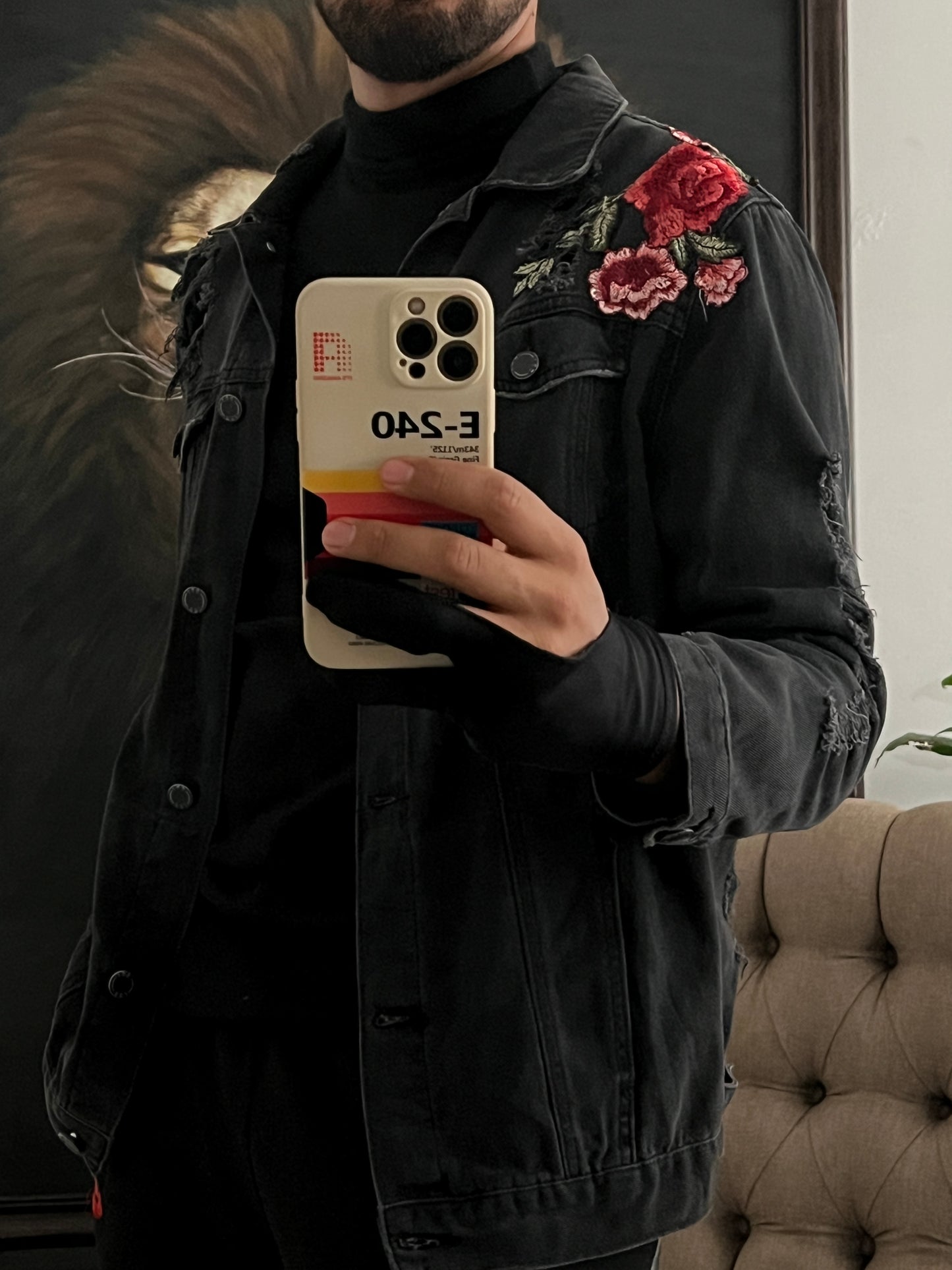 Bomber jacket talla M bordada