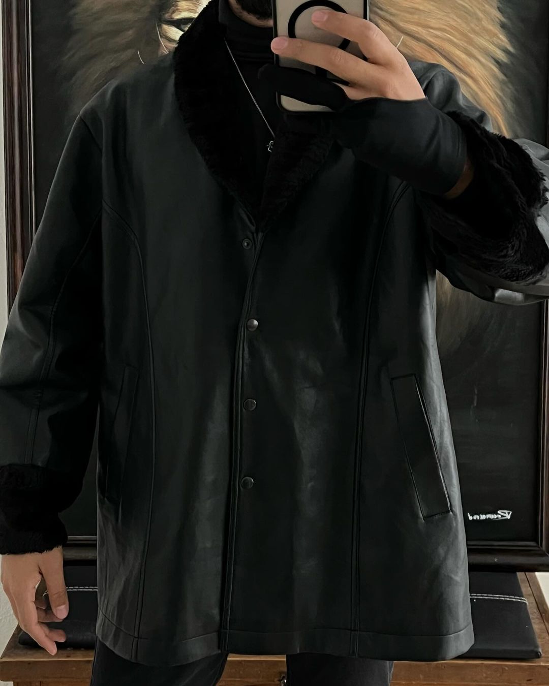 Faux leather jacket