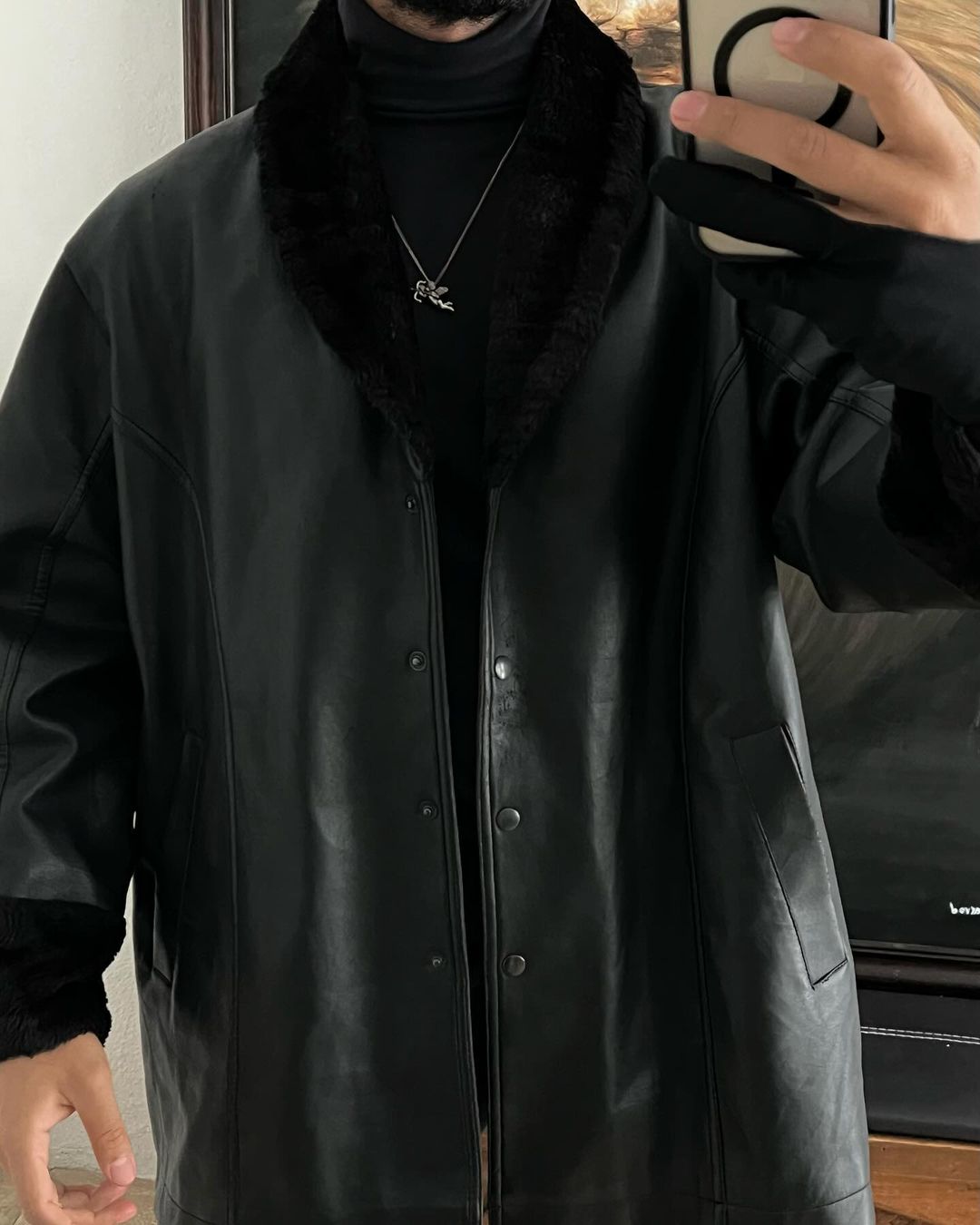 Faux leather jacket