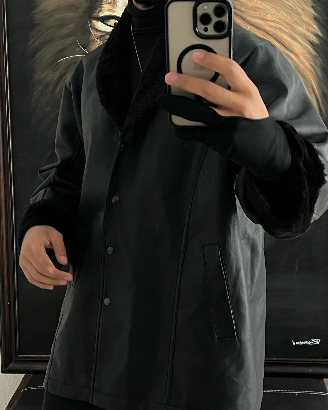 Faux leather jacket