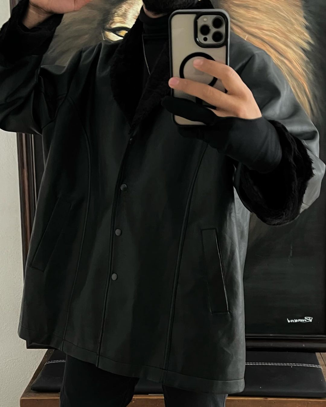 Faux leather jacket