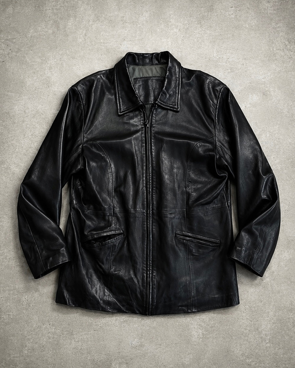 BLACK LEATHER GABARDINE (S)