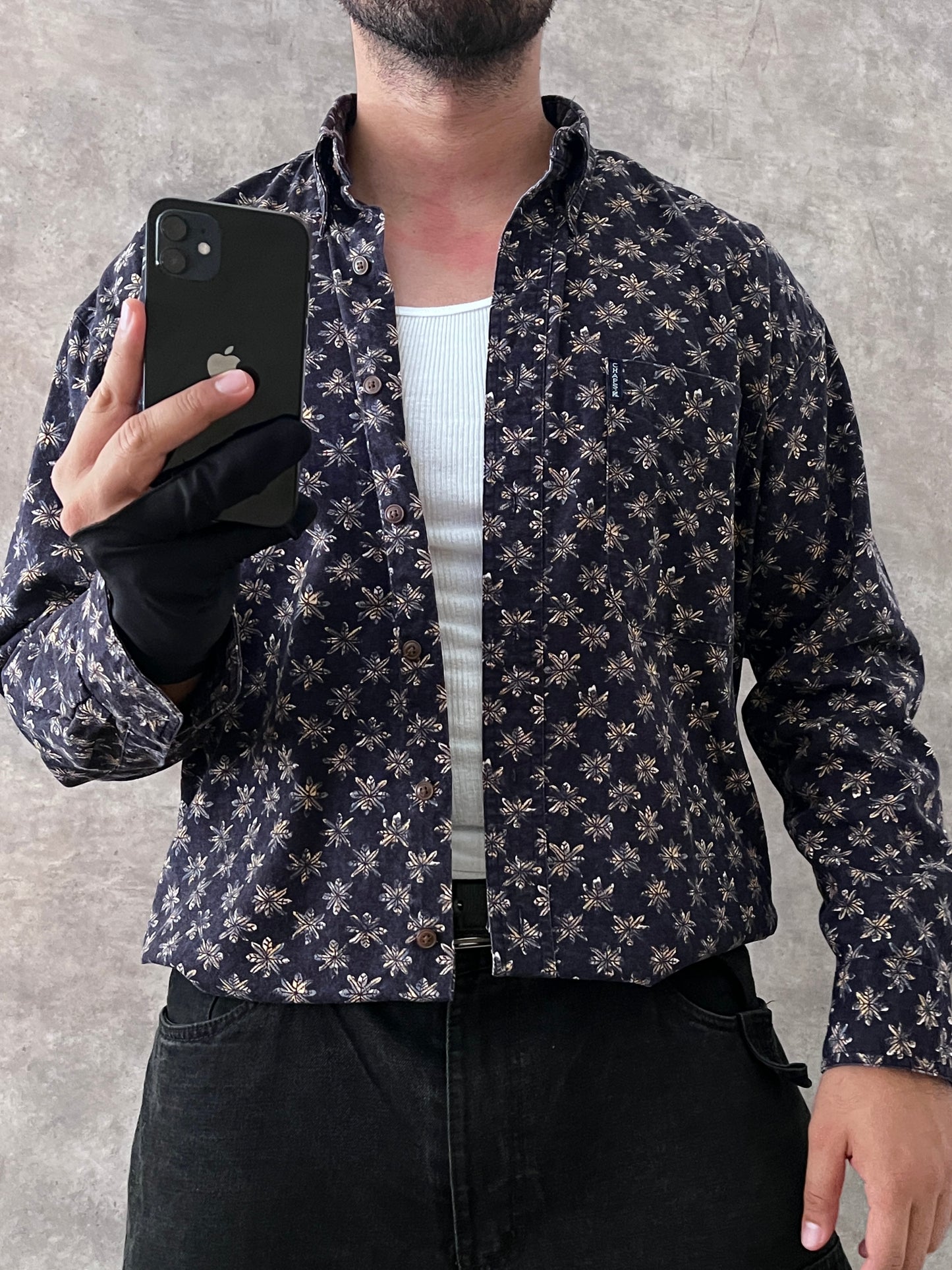 CHAPS RALPH LAUREN PATTERN SHIRT CROPPED (M)