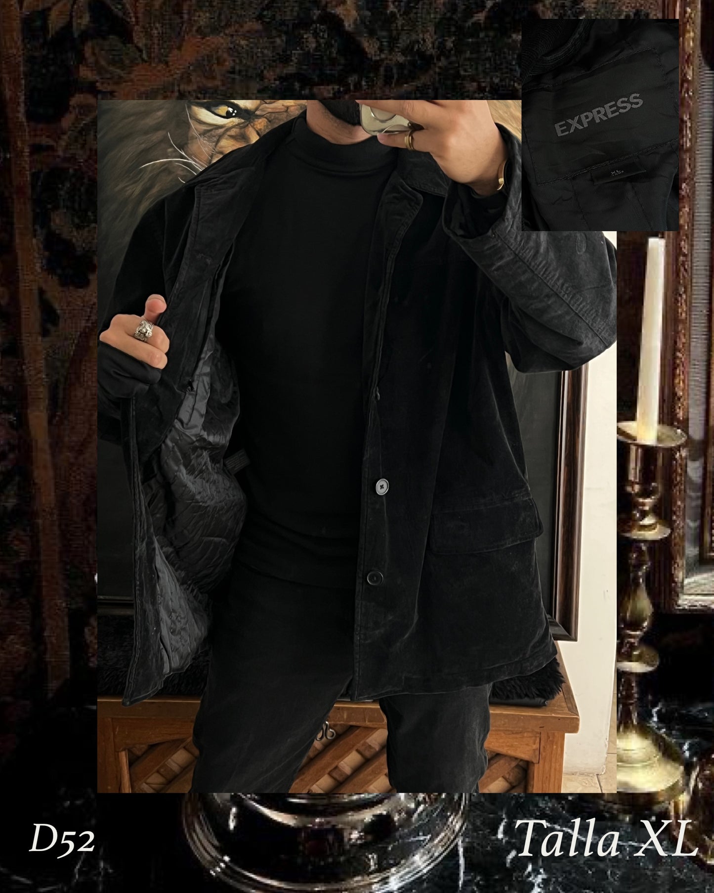 Abrigo de tela tipo gamuza (XL)