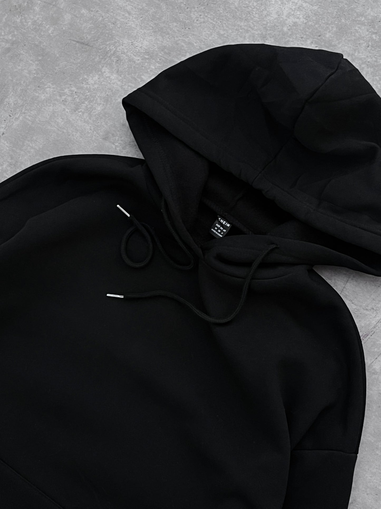 HOODIE SHEIN ESSENTIAL BLACK (S)