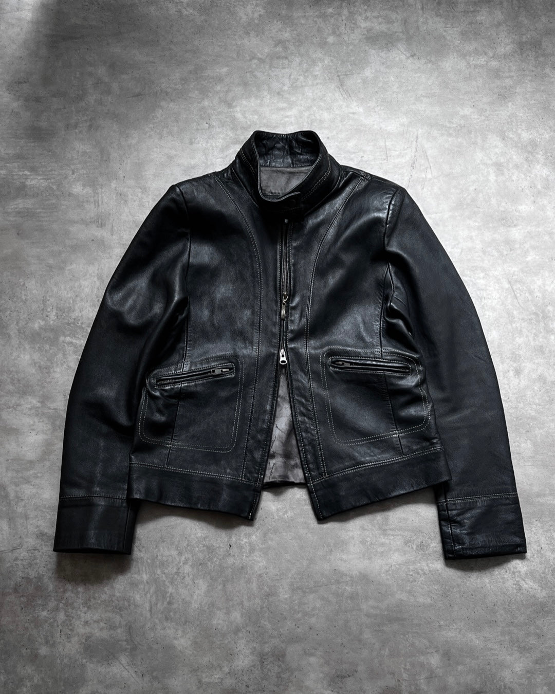 Michel Domit Black Leather Jacket (S)