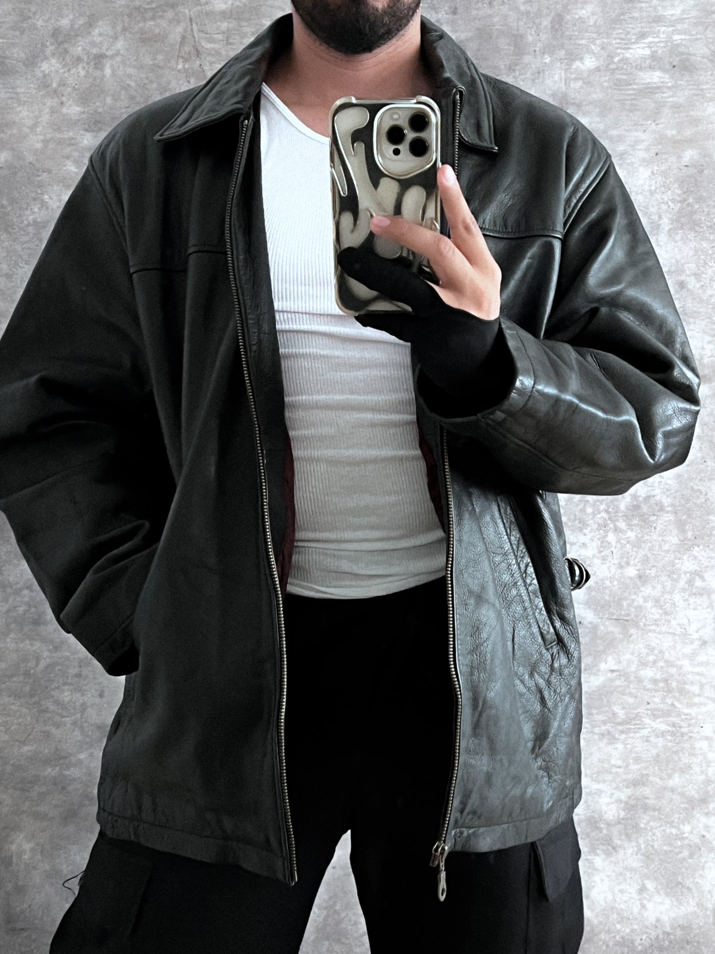 HUNTER LEATHER JACKET (XL)
