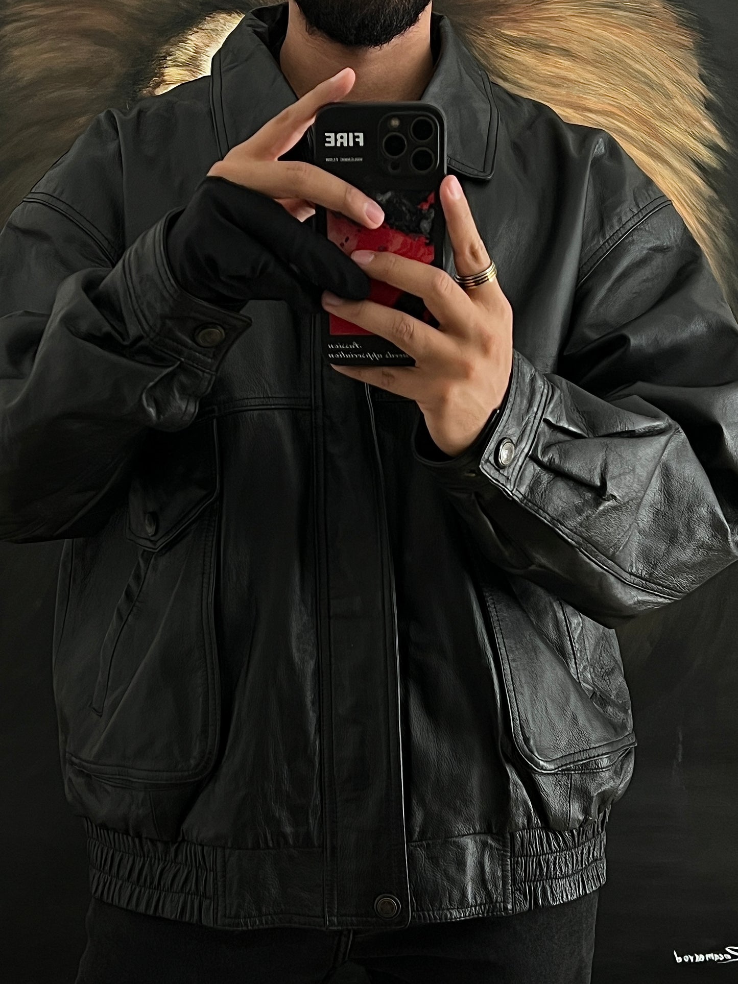 Bomber Jacket 100% Leather (2XL)