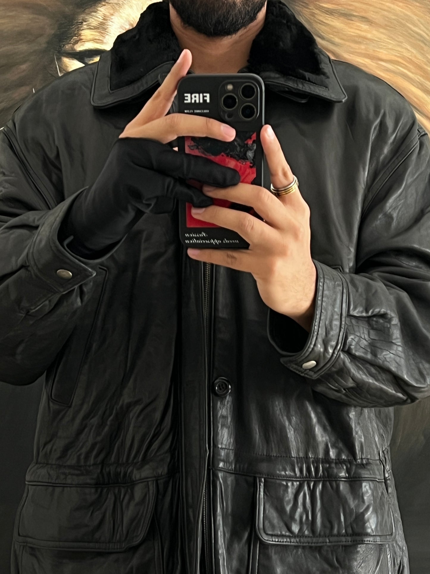 Cazadora de 100% Piel Genuina (XL)