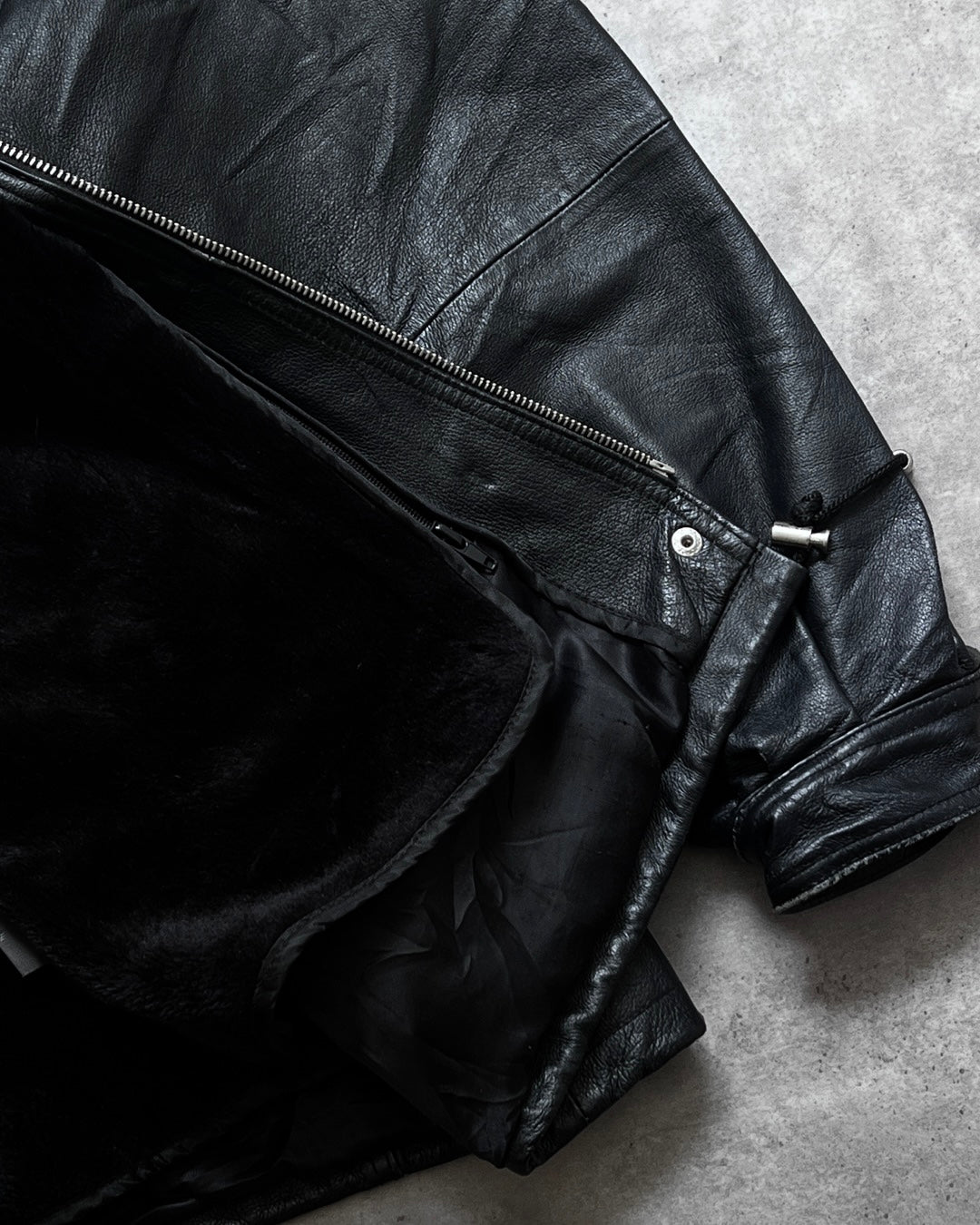 Black Leather Gabardine (M)
