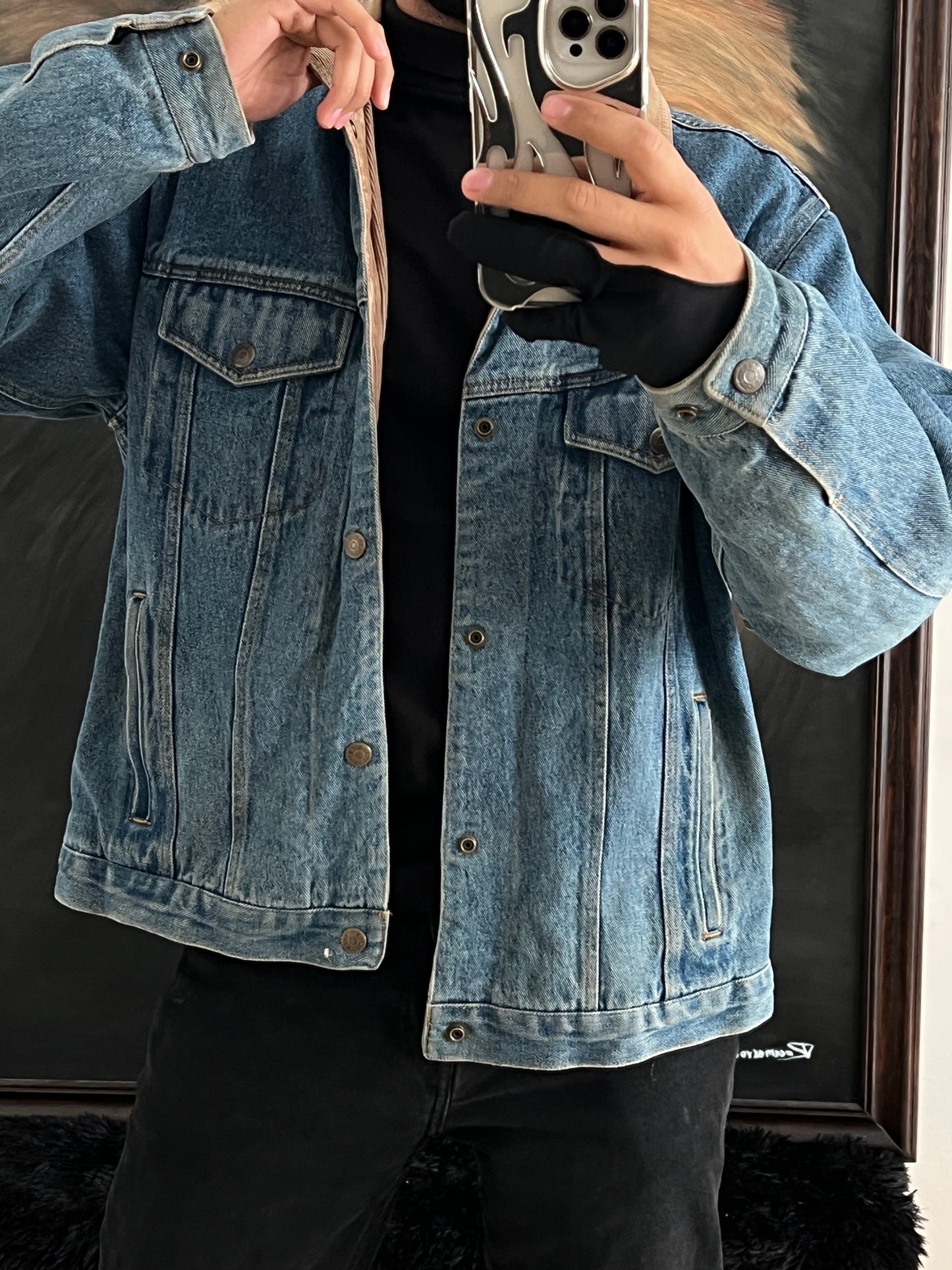 Vintage denim work jacket (L)