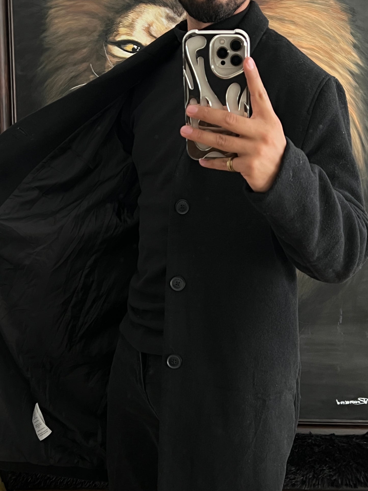 Gabardina de lana Black (L)