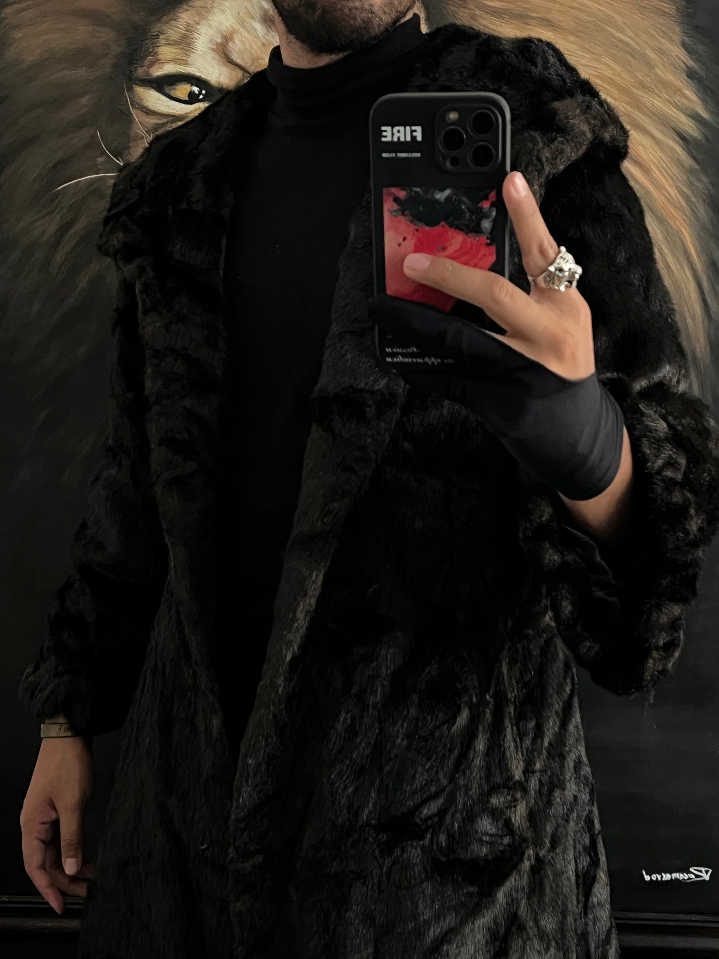Abrigo de faux Fur talla S