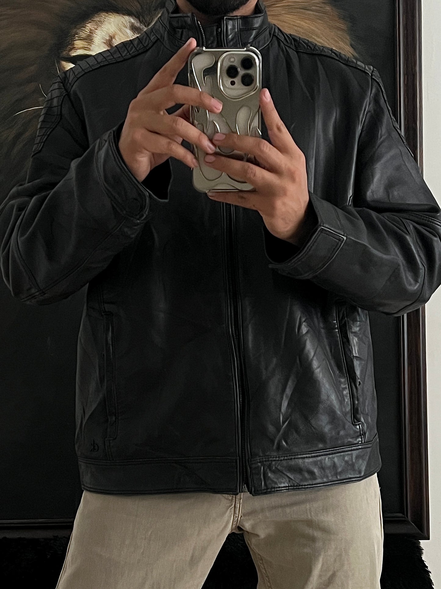 Leather jacket Calvin Klein (L)
