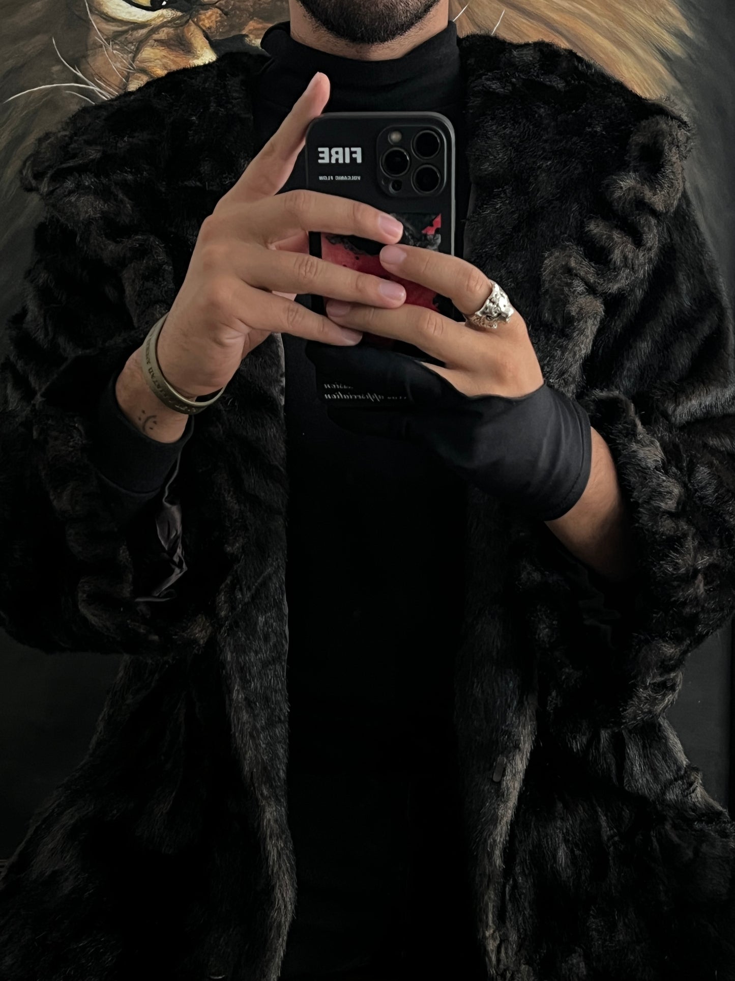 Abrigo de faux Fur talla S