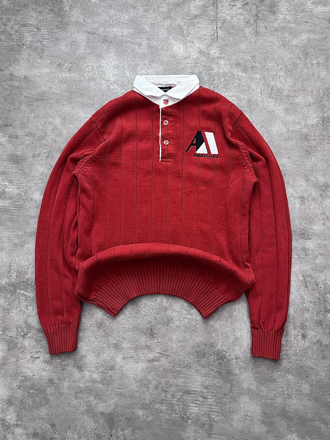 ARMANI EXCHANGE KNIT POLO SWEATER (M)