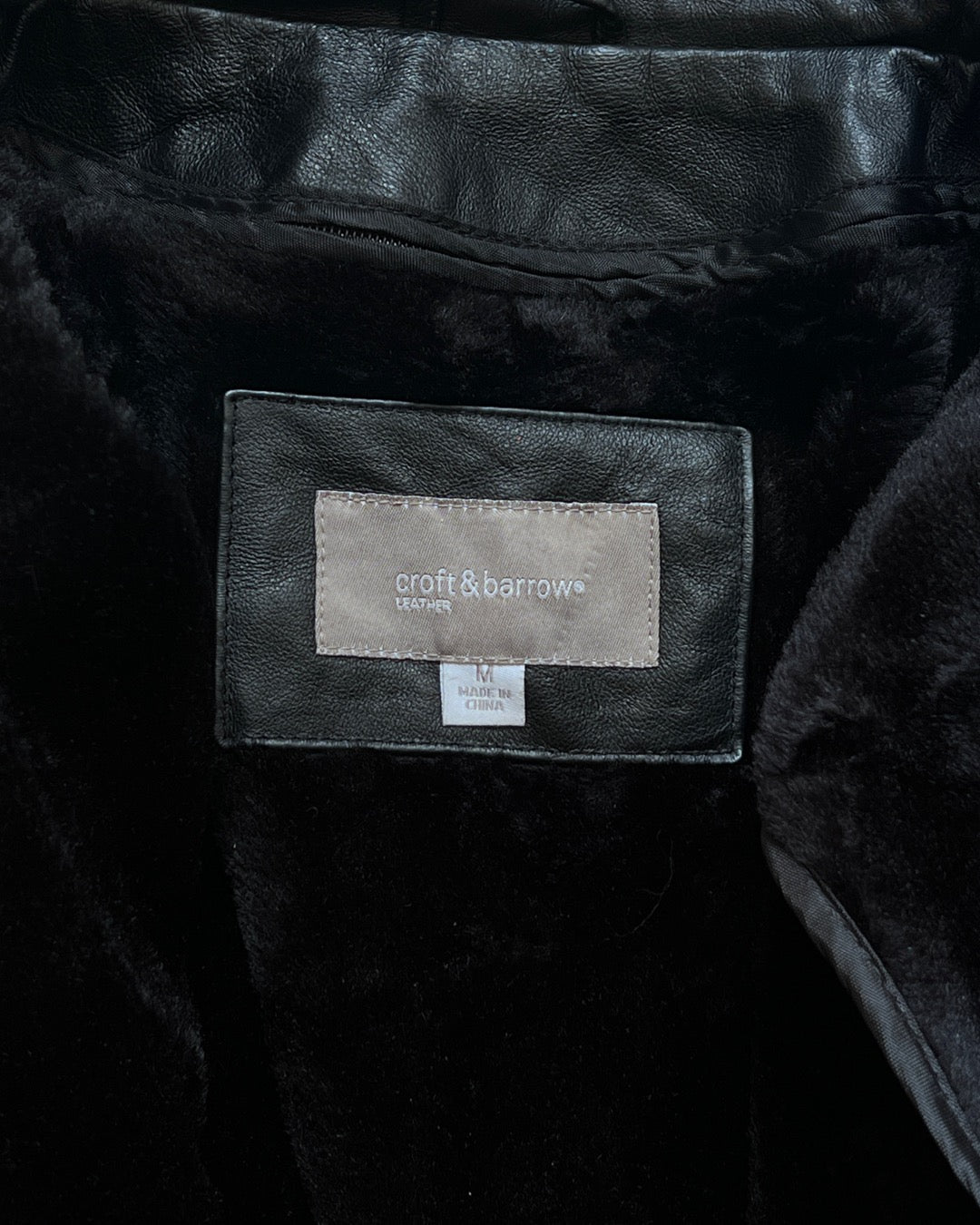 Black Leather Gabardine (M)