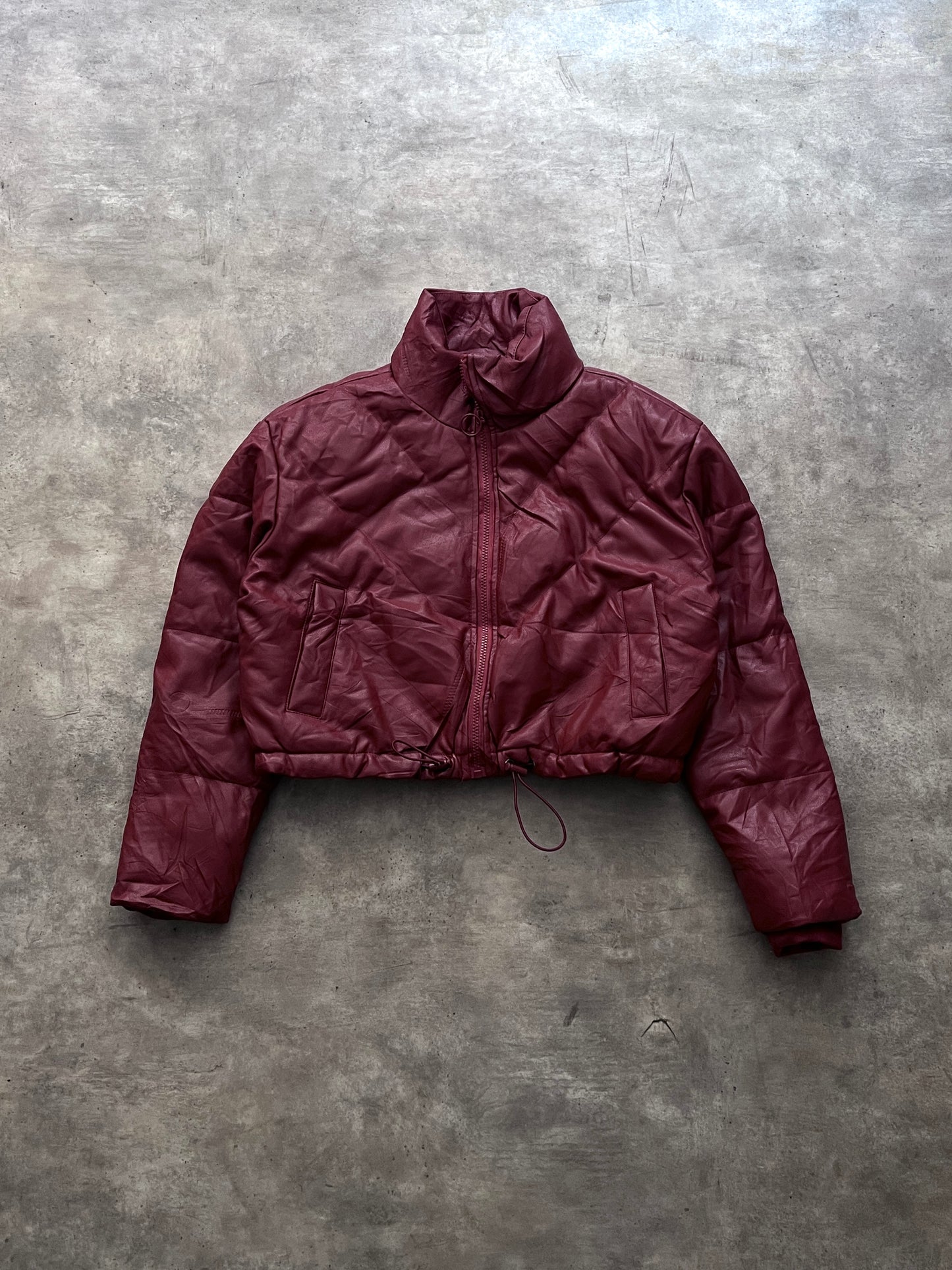 TOP RED LEATHER JACKET (L)