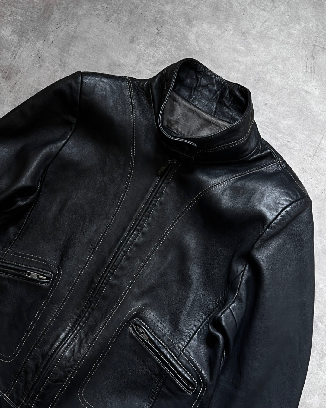 Michel Domit Black Leather Jacket (S)