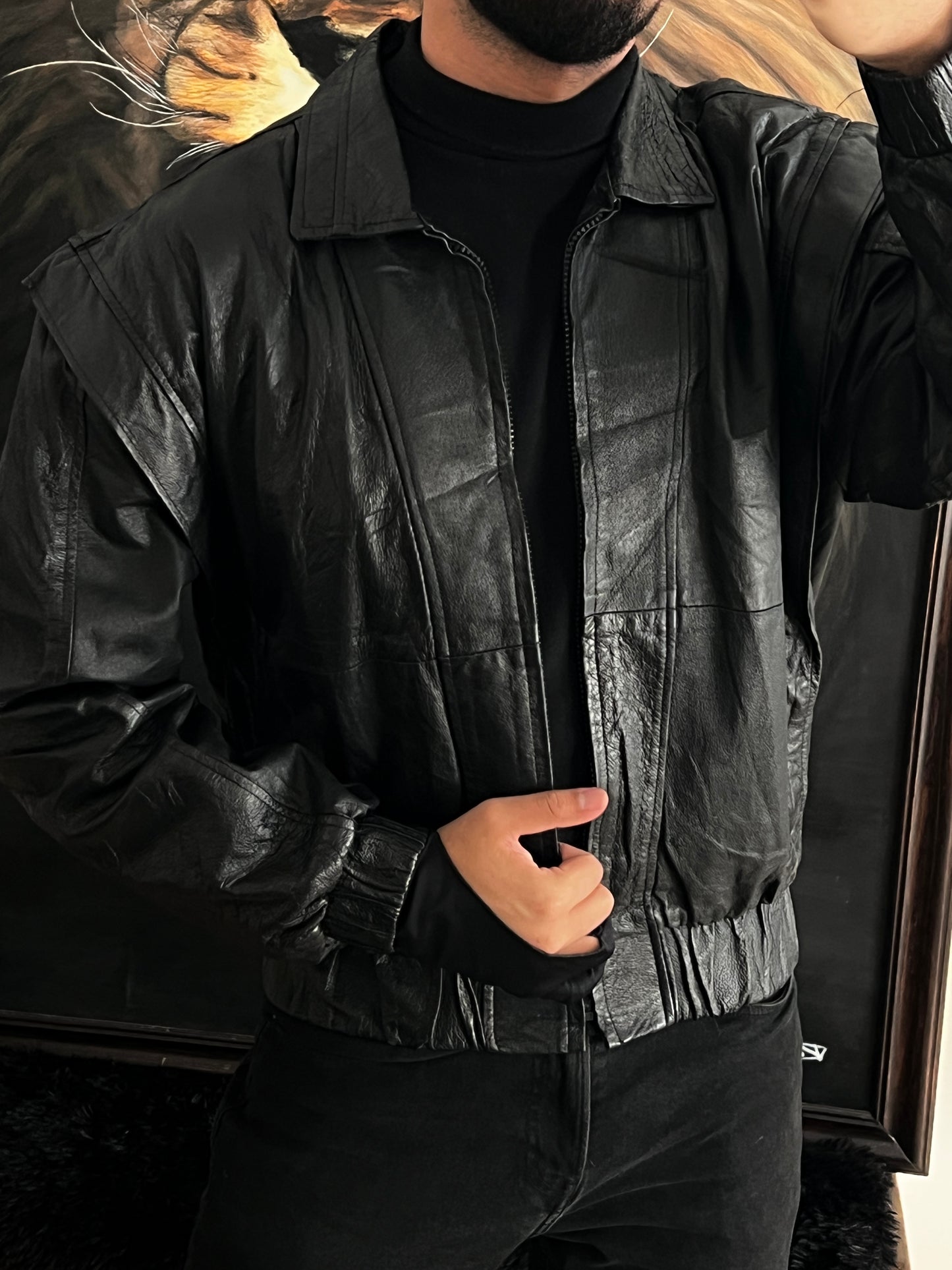 Bomber jacket 100% piel (M)