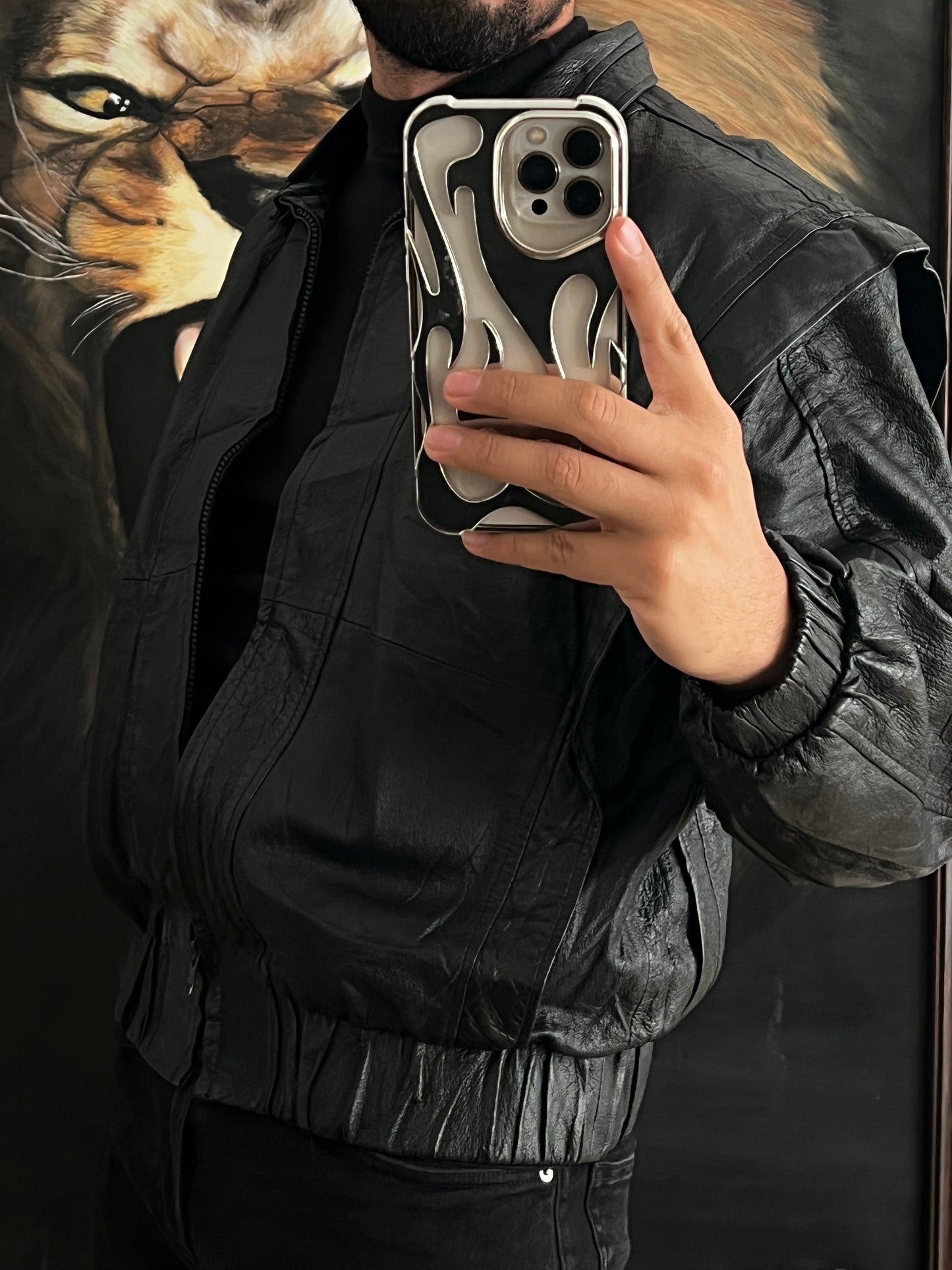 Bomber jacket 100% piel (M)