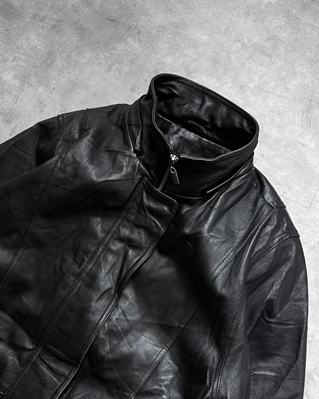 Black Leather Gabardine (M)